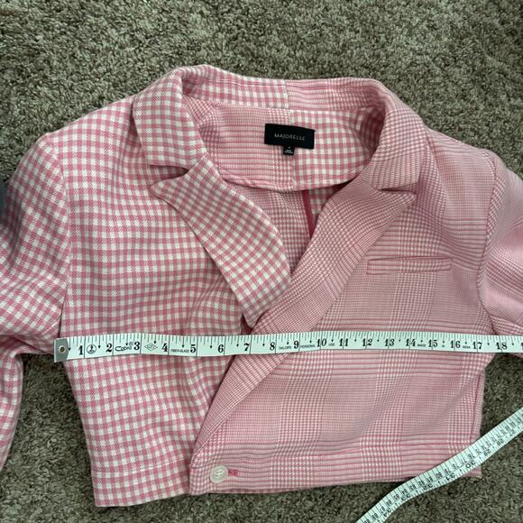 Majorelle X Revolve Nell Cropped Blazer in Picnic Pink Sz M Clueless Preppy - Picture 11 of 12